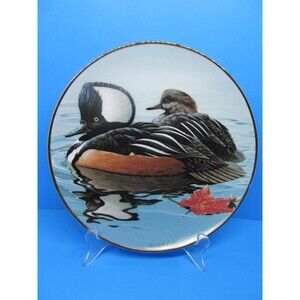 American Waterbirds  "Hooded Mergansers" By Artist Rod Lawrence  Plate #4743 VGC